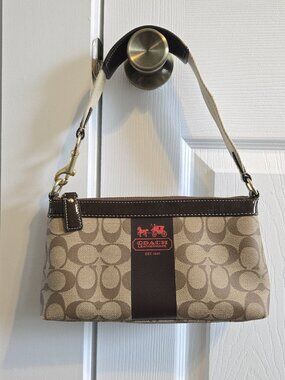 Coach Signature Heritage Stripe Handbag K0769-11562 Brown